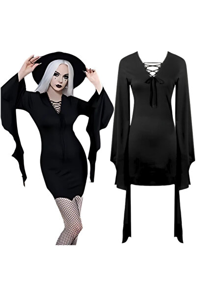 Other Rochie gotică neagră de liliac, costum de vampir, costum de vrăjitoare