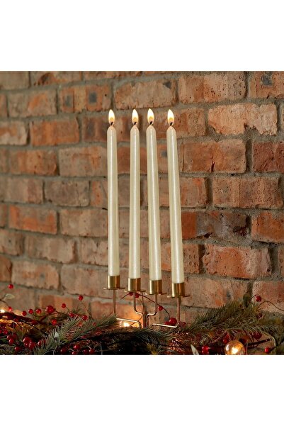 Flippy Decorative Table Candle, 25 cm, Paraffin, Smokeless, 7.5 h, White