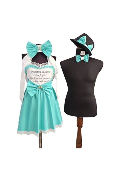 OEM Set dezgatit mireasa si mire 4 piese sort, esarfa, palarie, papion, perso...