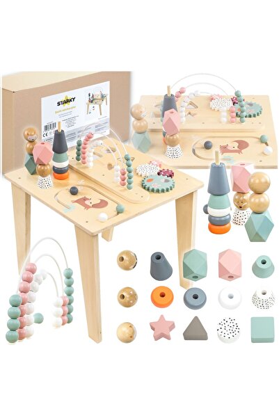 Other Masă educațională Montessori multifuncțională din lemn, cu model vulpe