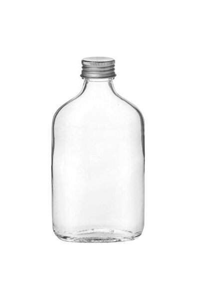 SHOPIENS Transparent bottle Shopiens® with silver metal screw cap, 200 ml