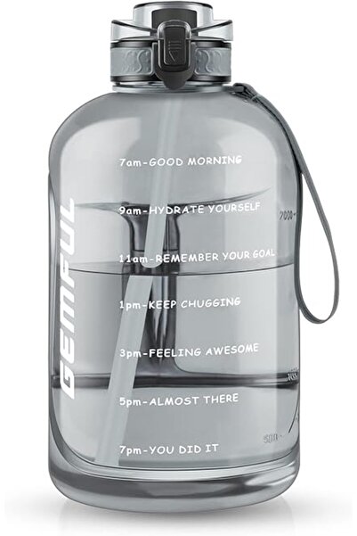 Generic GEMFUL 3 Liter Water Bottles with Handle Motivational BPA Free Big Jugs for Fitness Man