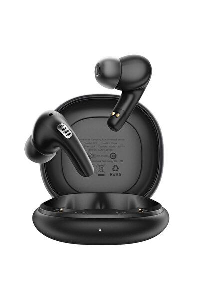 Acefast Căști wireless cu microfon, reducere a zgomotului, 350mAh W3, negre