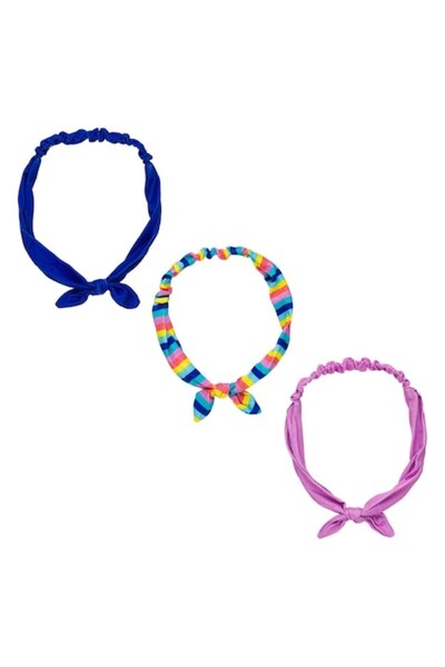 SHOPIENS Set de 3 benzi de păr Shopiens® pentru fete, multicolore cu dungi și...
