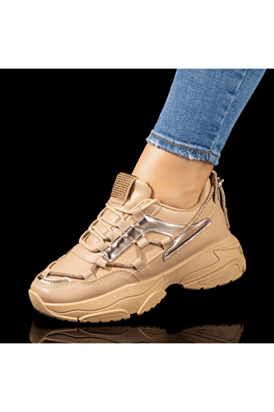 Modlet.ro Pantofi sport kaki cu șireturi pentru femei MOD10358