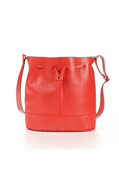ANNA FELLINI Geantă de damă din piele, ANNA FELLINI, cu șnur mic, roșie, 30x1...