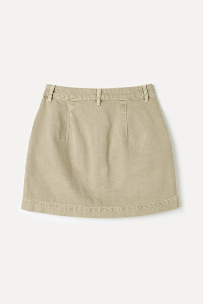 Mudo Embroidered Buttoned Mini Skirt