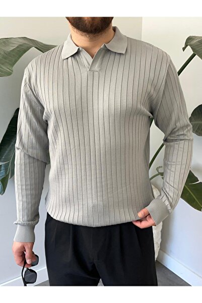 HAWKKİNG Men's Oversize Polo Neck Knit Sweater