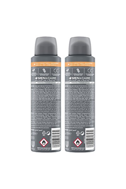 Dove بخاخ مزيل العرق برائحة خشب الصندل والعنبر للرجال + كير، 2 × 150 مل