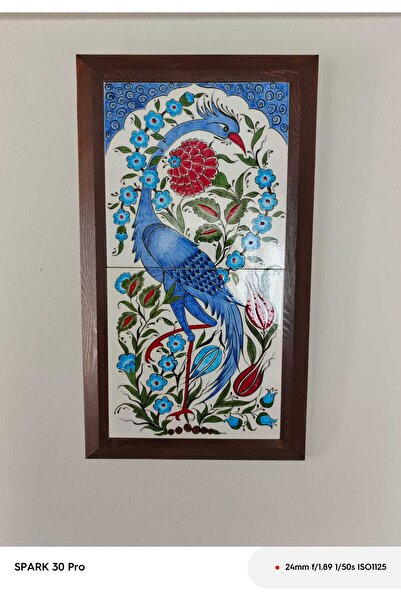 sema çini el yapımı çini ahşap çerçeveli 20x40 cm tablo