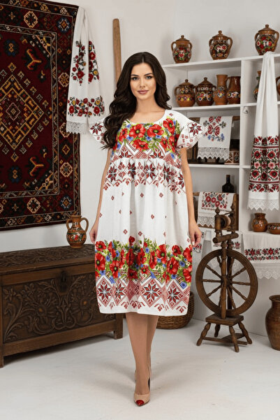 Ie Traditionala Traditional Dress Stylized with Poppies 5