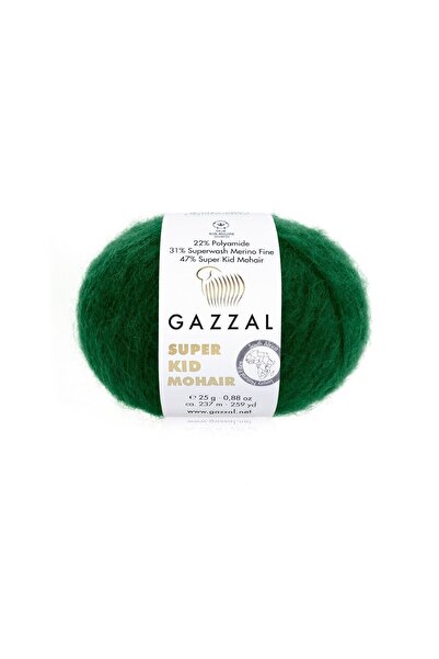 Gazzal Super Kid Mohair 25 gr 200 mt %70 Kid Moher %30 İpek İnce Örgü İpi-644...