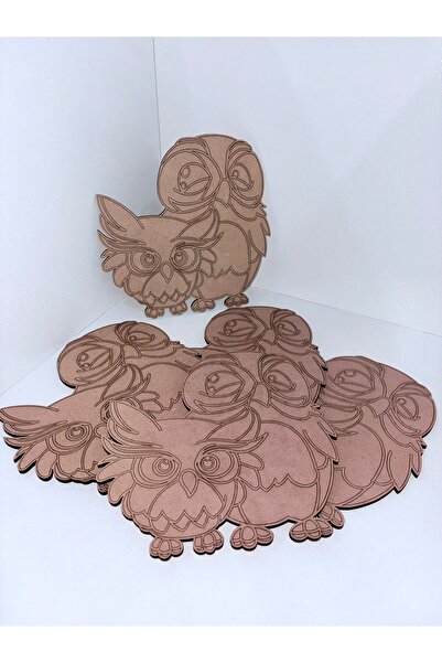 ADS TOYS نشاط تلوين الخشب على شكل بومة (مجموعة من 5)