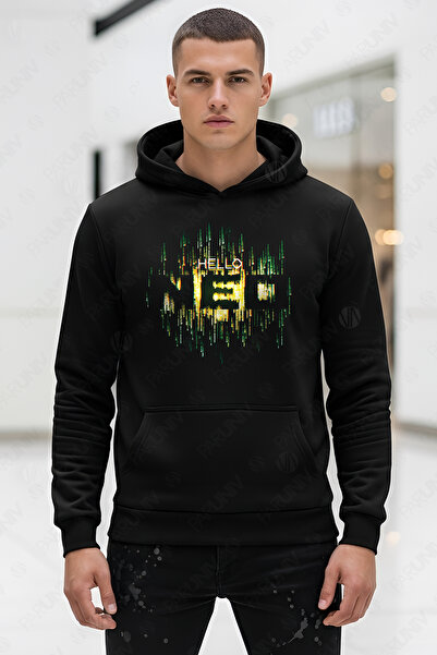 PARUNIV Hanorac barbati Neo Matrix, Regular Fit, Bumbac Premium, Stil Casual