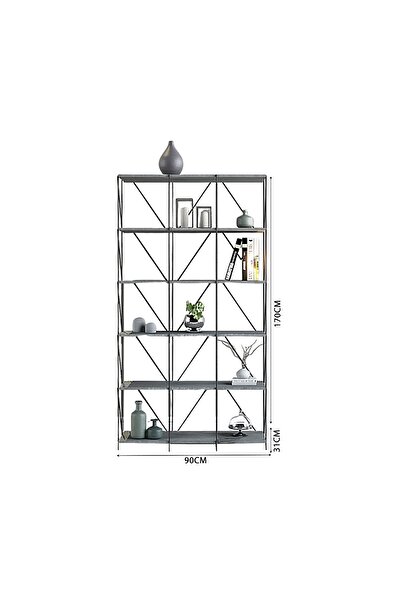 BAITY Wooden Decorative Shelves for Entrances - 6 Levels - Gray