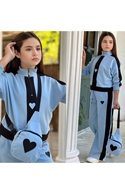 My Kids Wear Set de geanți din 3 piese cu broderie inimă pentru fetiță 4-16 a...