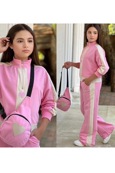 My Kids Wear Σετ τσάντας 3 τεμαχίων με κέντημα καρδιάς για κορίτσια 4-16 ετών...