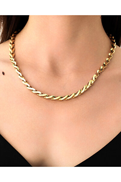 Çoruh Kuyumculuk Bükümlü Formda Altın Kolye