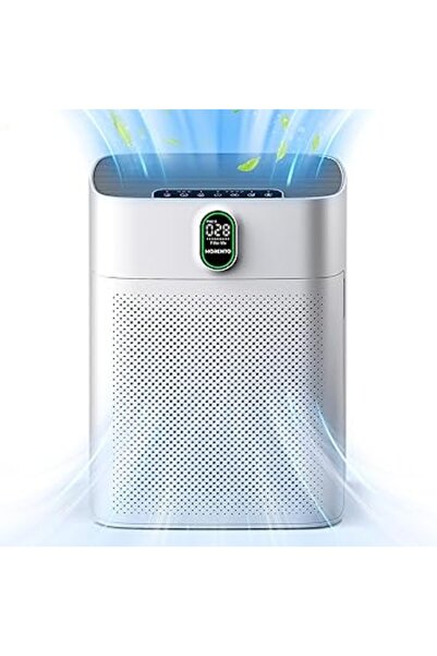 MORENTO أجهزة تنقية الهواء للمنازل والغرف الكبيرة حتى 100 متر مربع مع مستشعر جودة الهواء PM 2.5، قابلة للإزالة