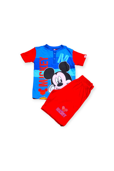 Mickey Mouse Children's short-sleeved pajamas, 100% cotton, multicolor, Happy M,