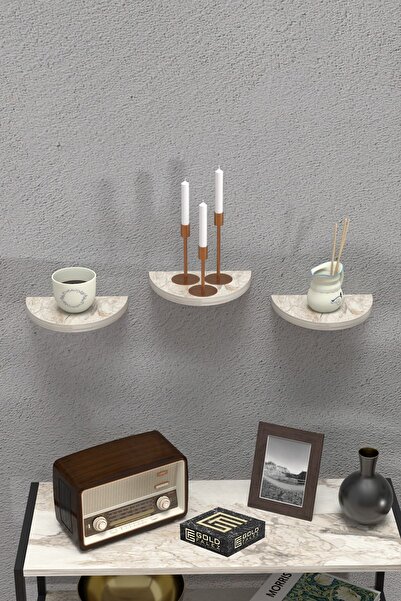 Kanonik Education رف حائط مزخرف 3 قطع اناء للزهور بيضاوي افسس