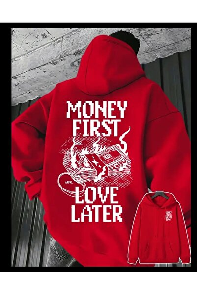 zahid moda Men's Hoodie with the Inscription “Mony First Love Later”