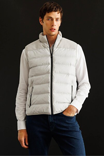 Desen Triko Men's Quilted Puffer Vest Stone