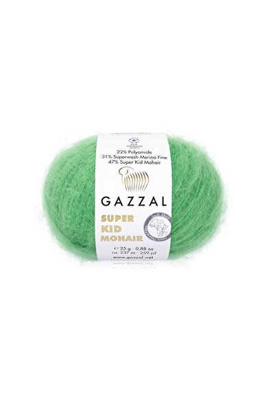 Gazzal Super Kid Mohair 25 gr 200 mt %70 Kid Moher %30 İpek İnce Örgü İpi-644...
