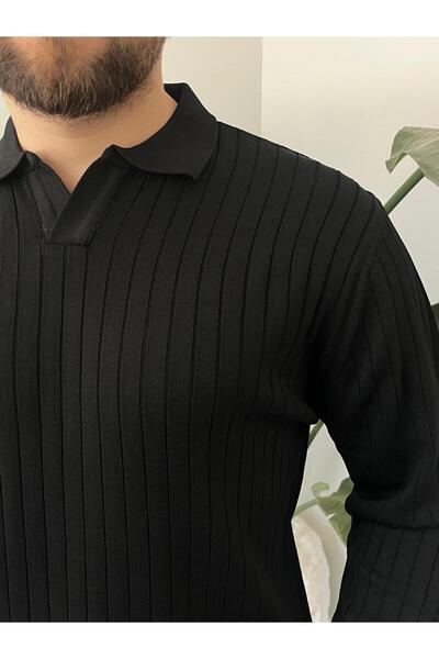 HAWKKİNG Men's Oversize Polo Neck Knit Sweater