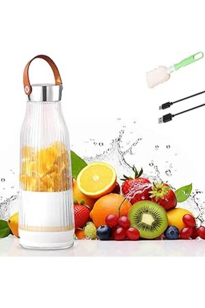 Generic خلاط بابوريش المحمول القابل لإعادة الشحن عبر USB، خلاط شخصي للمشروبات المخفوقة والعصائر، كوب عصارة مع