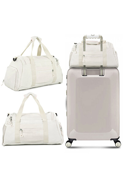 Other Geantă de voiaj mare ecru sport pentru antrenament, bagaj de mână, geantă turistică