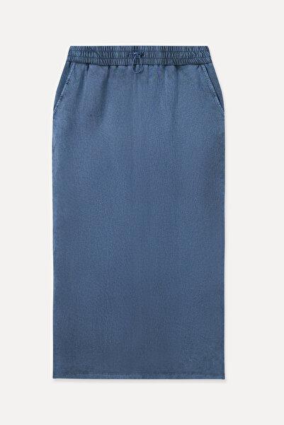 Mudo Midi Skirt with Elastic Waist and Slip
