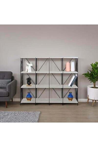 BAITY Wooden Stand Shelves 4 Tier Open Design Malaysian Grey