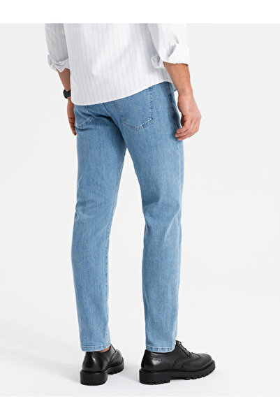 OMBRE Κλασικό ανδρικό τζιν SLIM FIT με ελαστάνη - ανοιχτό μπλε V2 OM-PADP-0216 S