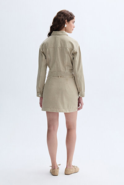 Mudo Embroidered Buttoned Mini Skirt