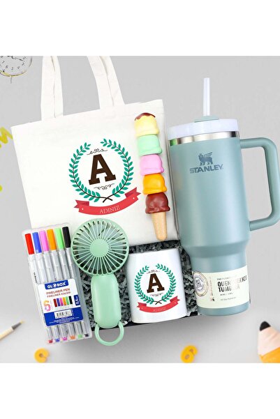 Trendmiya Termos & Çanta & Kalemlik & El Fanı & Kalem Seti & Dondurma Fosforl...