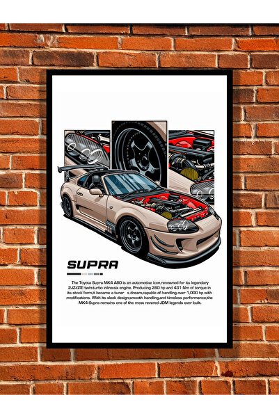 hediyeniburadabul Toyota Supra A90 Ahşap Modifiye Araba Japon Araba Poster 20...