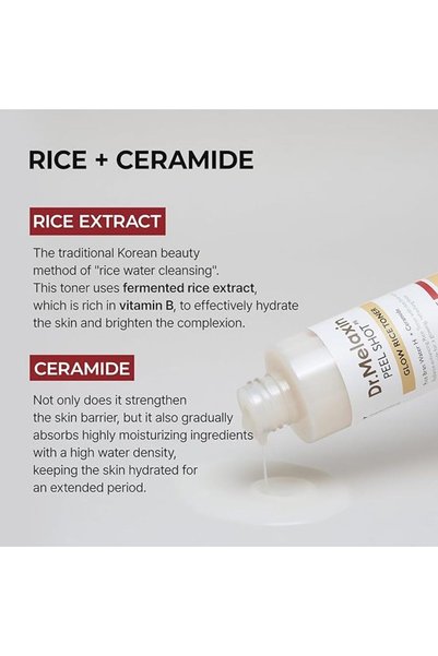 Dr.Melaxin Peel Shot glowe Rice Toner 200ml hydrated Skin Cleansing Skin Korean Skin Care