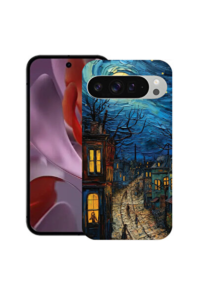 bestcase Carcasă ultra subțire TPU Mat pentru Google Pixel 10 Pro XL, Van Gogh City Life, 2052000 B 1282