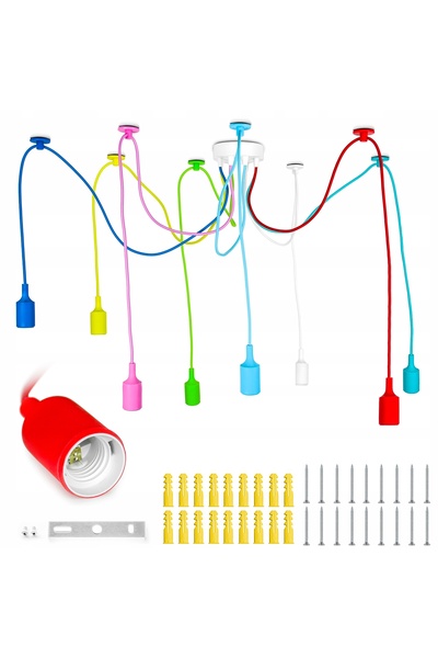 Other Candelabru colorat cu 8 brațe pentru sufragerie, cameră pentru copii, l...