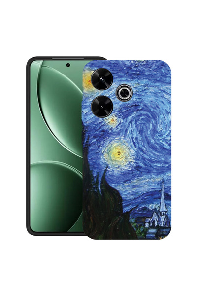 bestcase Carcasă ultra subțire TPU pentru Xiaomi Redmi 13x, Van Gogh - Noapte...