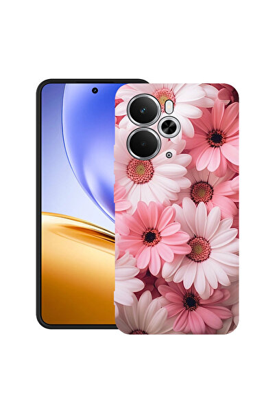 bestcase Carcasă ultra subțire TPU pentru Realme 14 5G, cu design roz margare...