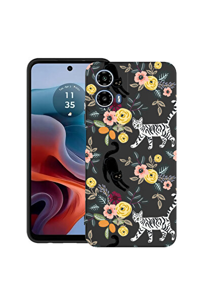 bestcase Carcasă ultra subțire TPU pentru Motorola Moto G45, model pisică, 20...