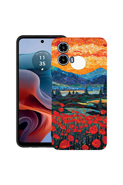 bestcase Carcasă ultra subțire TPU pentru Motorola Moto G45, maci în apus de ...
