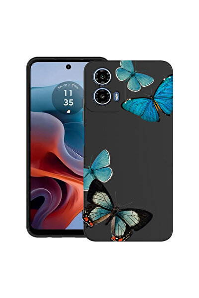 bestcase Carcasă ultra subțire din TPU pentru Motorola Moto G45, fluturi alba...