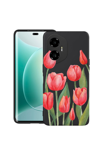bestcase Carcasă ultra subțire TPU Mat pentru Honor 300, Lalele roșii, 205201...