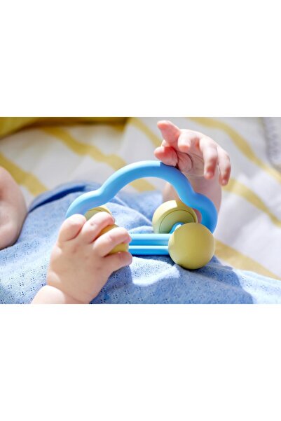 Hape Rattle & Roll Toy Car | Engaging Car Toy for Teething Babies | Soft, Easy-to-Grip Teething Toy