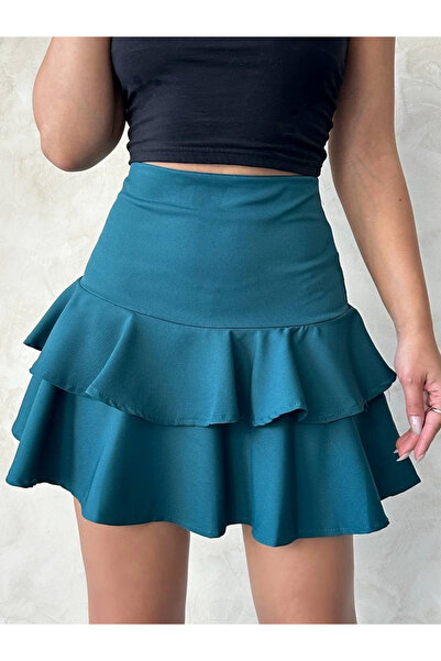 Ethab Ticaret Vnlu Ruffled Skirt Green