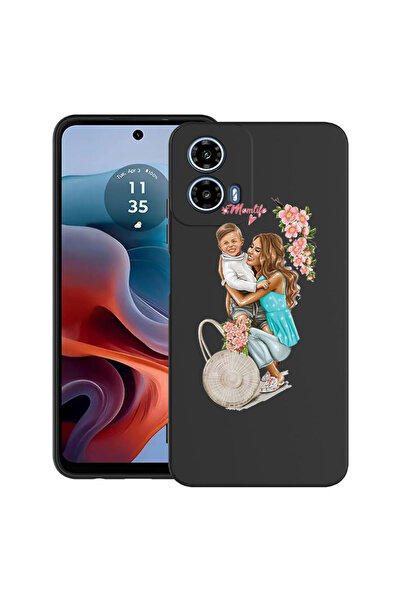 bestcase Carcasă ultra subțire din TPU pentru Motorola Moto G45, Mom Life Wit...