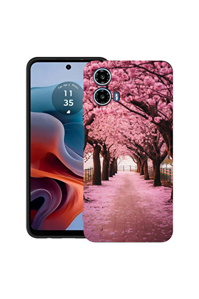 bestcase Carcasă ultra subțire din TPU pentru Motorola Moto G45, flori de cir...